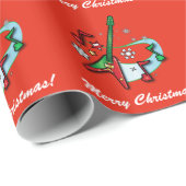 Frohe Weihnachts Rock Guitar und Notizen Geschenkpapier (Rolleneckpunkt)