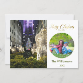 Frohe Weihnachts-Rockefeller-Tree und Foto Karte