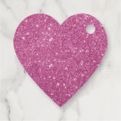 Frohe Weihnachts Rosa Glitzer eleganter Name Geschenkanhänger (Rückseite)