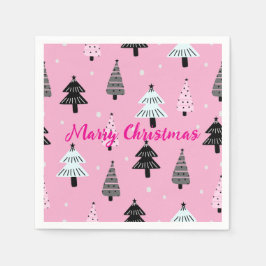 Frohe Weihnachts-Rosa Weihnachtsdekoration Serviette