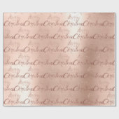 Frohe Weihnachts-Rose Gold Glitzer Script Elegant1 Geschenkpapier (Flach)