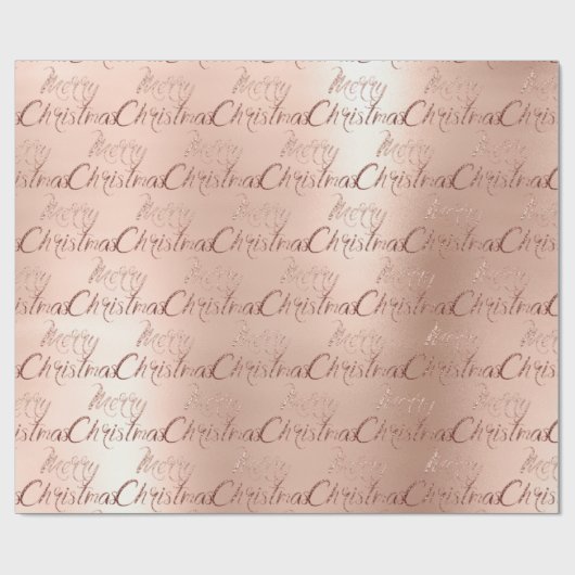 Frohe Weihnachts-Rose Gold Glitzer Script Elegant1 Geschenkpapier (Flach)