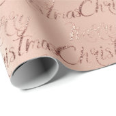 Frohe Weihnachts-Rose Gold Glitzer Script Elegant1 Geschenkpapier (Rolleneckpunkt)