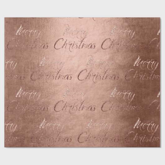 Frohe Weihnachts-Rose Gold Glitzer Script Hütte1 Geschenkpapier (Flach)