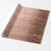 Frohe Weihnachts-Rose Gold Glitzer Script Hütte1 Geschenkpapier (Ungerollt)