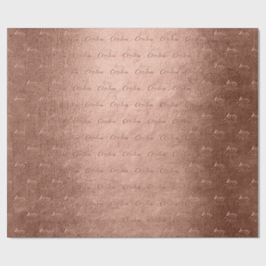 Frohe Weihnachts-Rose Gold Glitzer Script Hütte Geschenkpapier (Flach)
