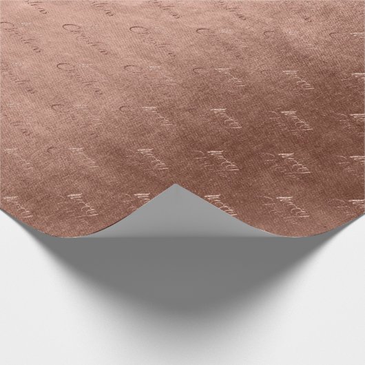 Frohe Weihnachts-Rose Gold Glitzer Script Hütte Geschenkpapier (Ecke)