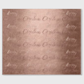 Frohe Weihnachts-Rose Gold Glitzer Script Hütte Geschenkpapier (Flach)