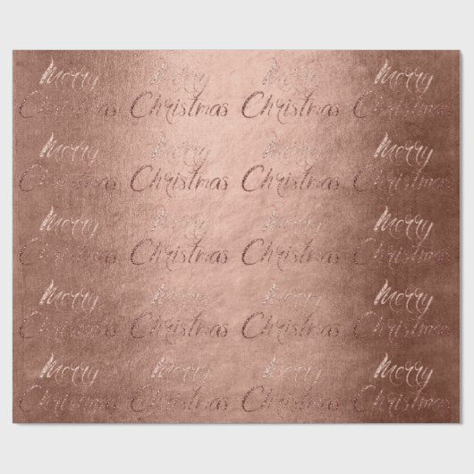 Frohe Weihnachts-Rose Gold Glitzer Script Hütte Geschenkpapier (Flach)