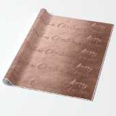 Frohe Weihnachts-Rose Gold Glitzer Script Hütte Geschenkpapier (Ungerollt)