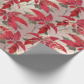 Frohe Weihnachts-Rose Gold Glitzer Script Red Flor Geschenkpapier (Ecke)