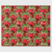 Frohe Weihnachts-Rose Gold Glitzer Script Red Gree Geschenkpapier (Flach)