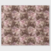 Frohe Weihnachts-Rose Gold Glitzer Script Rose Pin Geschenkpapier (Flach)