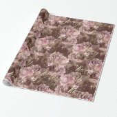 Frohe Weihnachts-Rose Gold Glitzer Script Rose Pin Geschenkpapier (Ungerollt)