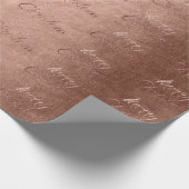 Frohe Weihnachts-Rose Gold Glitzer Script Saison Geschenkpapier (Ecke)
