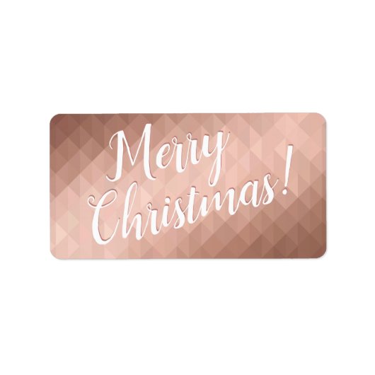 Frohe Weihnachts-Rose Gold minimal Adressaufkleber (Vorne)