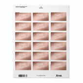 Frohe Weihnachts-Rose Gold minimal Adressaufkleber (Vorne)