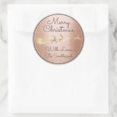 Frohe Weihnachts-Rose Gold Santa Reindeer Sleight Runder Aufkleber (Tasche)