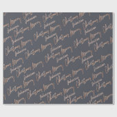 Frohe Weihnachts-Rose Gold-Script aus dem Namen Gr Geschenkpapier (Flach)