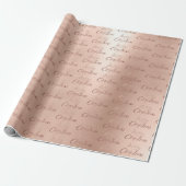 Frohe Weihnachts-Rose Gold Script Happy Holidays Geschenkpapier (Ungerollt)