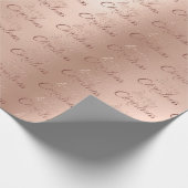 Frohe Weihnachts-Rose Gold Script Happy Holidays Geschenkpapier (Ecke)