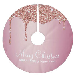 Frohe Weihnachts-Rose Gold Tropfen Glam Girl Polyester Weihnachtsbaumdecke