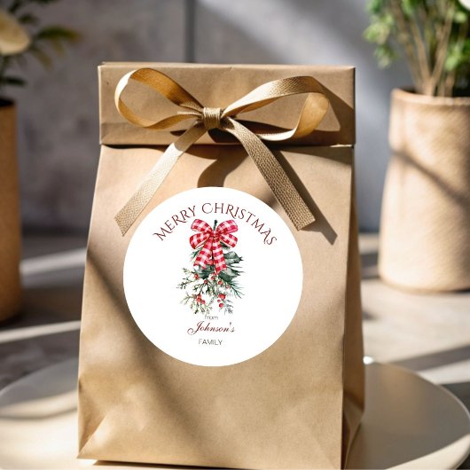 Frohe Weihnachts-Rosengärten rustikal Runder Aufkleber