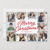 Frohe Weihnachts rot 10 Foto Collage Feiertagskarte (Vorderseite)