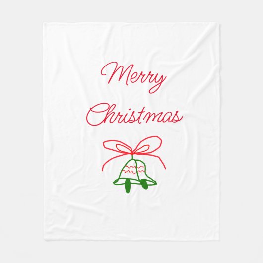 Frohe Weihnachts Rot-Bogen-Grün Glocken stilvoll Fleecedecke (Vorderseite)