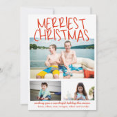 Frohe Weihnachts Rot Feiertagskarte (Vorderseite)