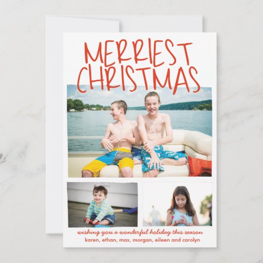 Frohe Weihnachts Rot Feiertagskarte (Vorderseite)