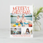 Frohe Weihnachts Rot Feiertagskarte (Stehend Vorderseite)