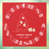 Frohe Weihnachts Rot Fensteraufkleber (Blatt 3)