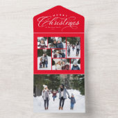 Frohe Weihnachts-Rot-Foto Collage einzigartigen Ur All In One Einladung (Innen Boden)