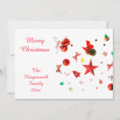 Frohe Weihnachts Rot gemischte Ornamente flache Ka (Vorderseite)