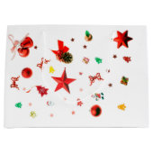 Frohe Weihnachts Rot gemischte Ornamente Große Geschenktüte (Vorderseite)