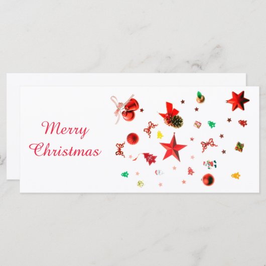 Frohe Weihnachts Rot gemischte Ornamente mit Text (Vorne/Hinten)