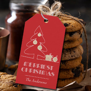 Frohe Weihnachts Rot Geschenkanhänger