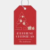 Frohe Weihnachts Rot Geschenkanhänger (Vorderseite)