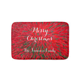 Frohe Weihnachts Rot Grün, Name, Plush Badematte