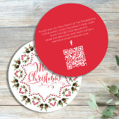 Frohe Weihnachts Rot Grün Pinecone Party QR Code Einladung