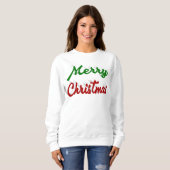 Frohe Weihnachts Rot-Grün-Skript Sweatshirt (Vorne ganz)