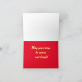 Frohe Weihnachts Rot Kariert geklappte Grußkarte Karte (Innenseite)