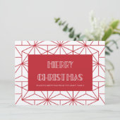 Frohe Weihnachts-Rot & Kraftwerk Vintager Deko der Karte (Stehend Vorderseite)