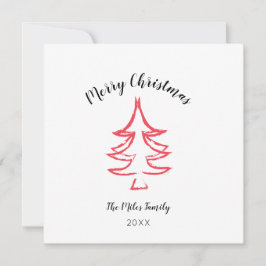 Frohe Weihnachts Rot Minimalistisch Feiertagskarte