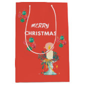 Frohe Weihnachts-Rot - Papiertaschen Mittlere Geschenktüte (Vorderseite)