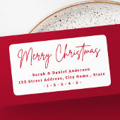 Frohe Weihnachts-Rot-Skript-Rücksendeadresse Adressaufkleber