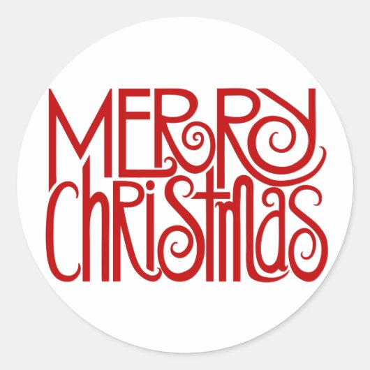 Frohe Weihnachts-Rot-Sticker Runder Aufkleber (Vorderseite)