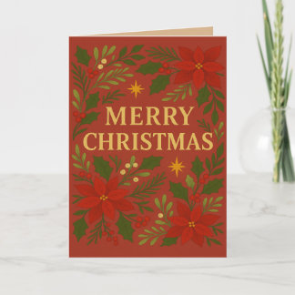 Frohe Weihnachts Rot Thema Grußkarte Feiertagskarte