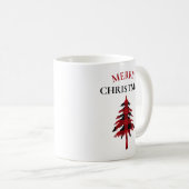 Frohe Weihnachts Rot und Black Buffalo Kariert Kaffeetasse (VorderseiteRechts)